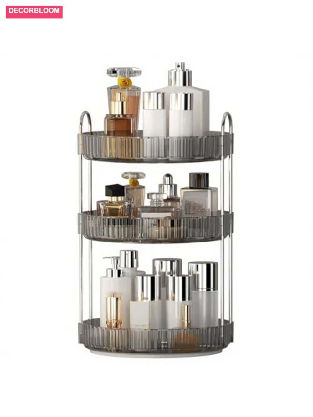 360 Rotating Makeup Organizer 3 Tiers Cosmetic Storage Lazy Susan